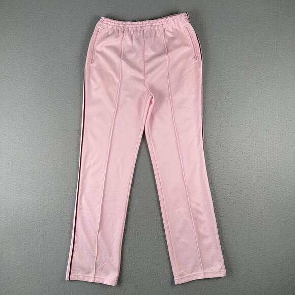 Vtg 80s Adidas Track Pants Large Pink Straight Leg Draw String Elastic Waist‎ - Picture 1 of 16
